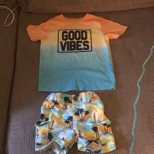 Boys outfit 2T, shorts are 12 months bc my son is tiny in the waist.